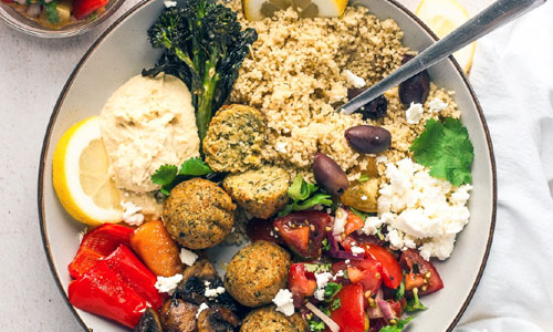 Middle Eastern Falafel Wrap Bowl