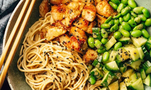 East Asian Fusion Sesame Noodle Bowl Deluxe